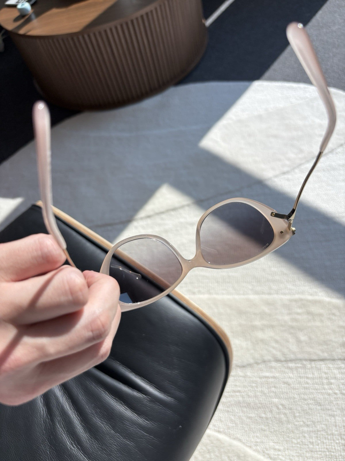 NEW Designer COACH Retail Light Pink Sunglasses Brass Flower Hardware (org $197)