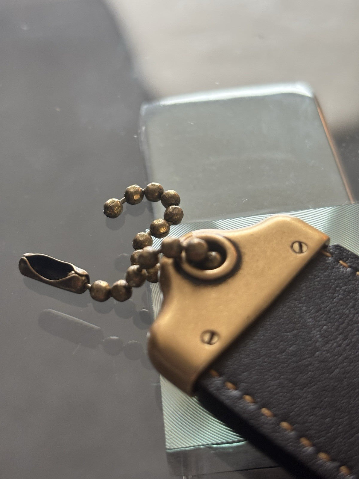 COACH 1941 Designer Hanging Tag Horse Carriage Bag Charm Fob Chain Black/Gold