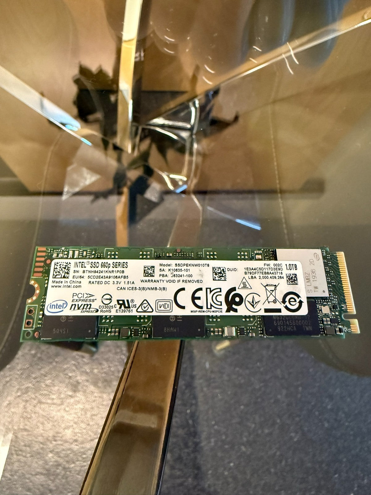 Intel 660p Series 1TB NVMe M.2 2280 PCIe 3.0 x4 SSD SSDPEKNW010T8
