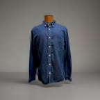COACH Designer Blue Jean Denim Long Sleeve Cotton Button Up Size Men L(org $250)