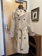 COACH Designer Trench Coat Jacket Leather Details Tan Khaki Brown (org $795)
