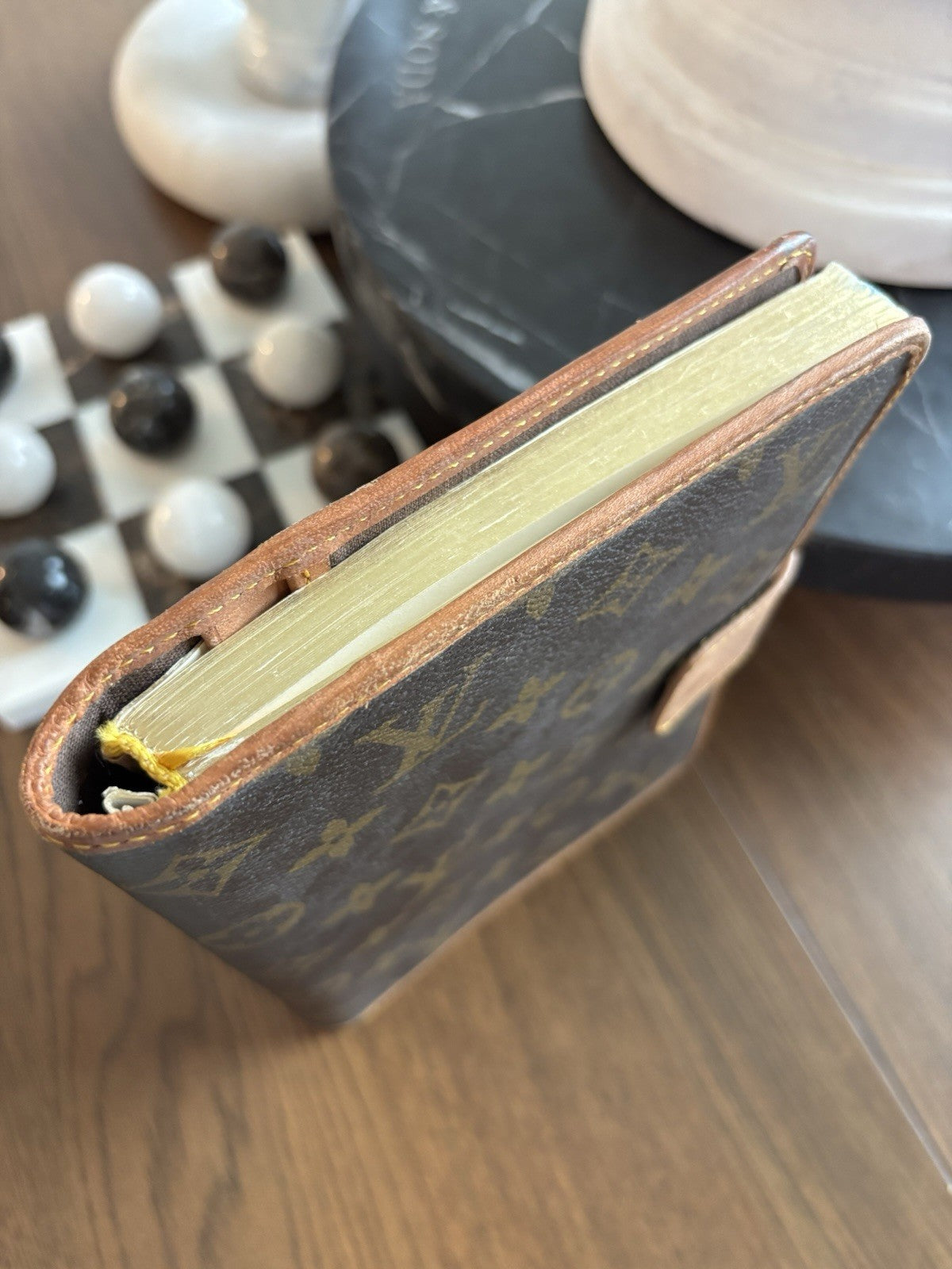LOUIS VUITTON Vintage Monogram Agenda Day Planner Cover Brown & Tan (org $850)