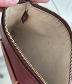 Custom COACH Create Skull Pins On Rogue Wristlet Burgundy Leather Medium Zip Top