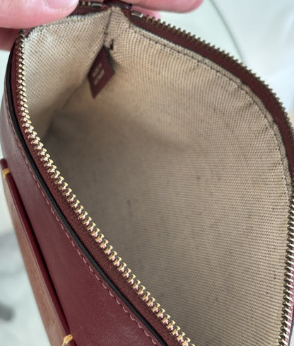 Custom COACH Create Skull Pins On Rogue Wristlet Burgundy Leather Medium Zip Top