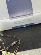 NWT Vintage AVON Fashion Flower Swag Necklace Rose Multi Chain 18in Original Box