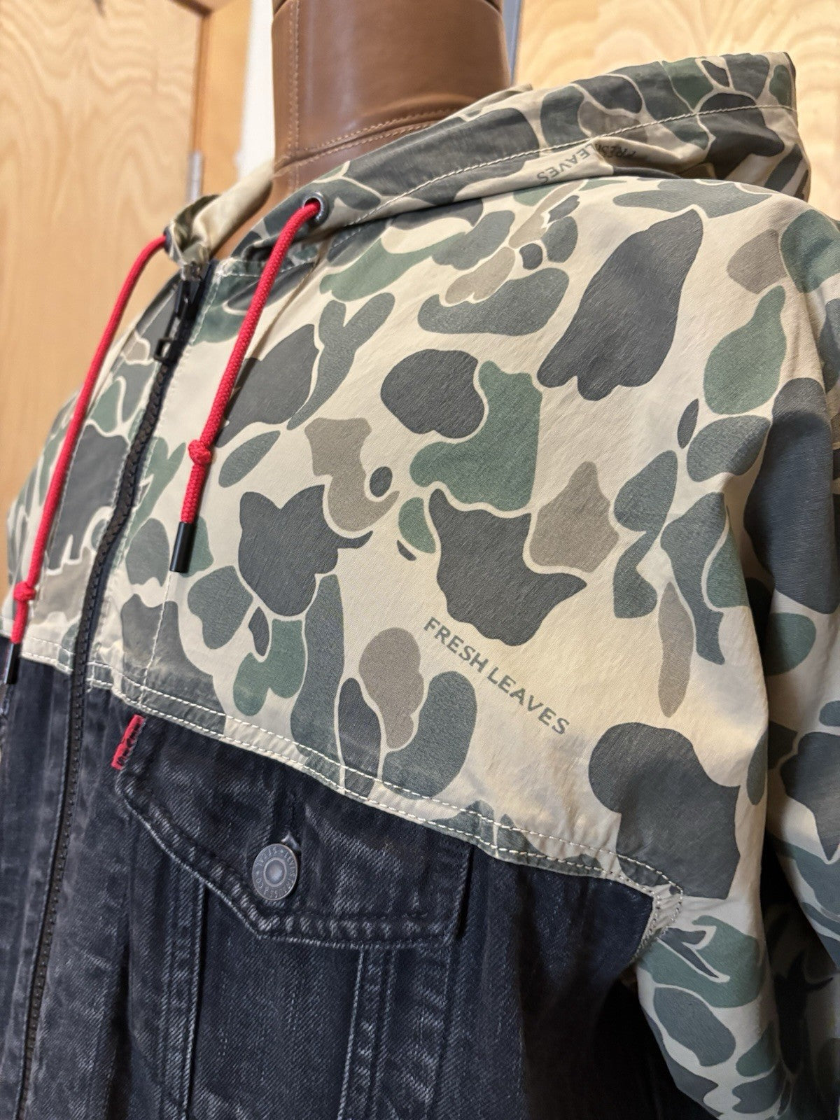 Rare Denim LEVI'S X JUSTIN TIMBERLAKE Hybrid Camo Hood Trucker Jacket (org $195)