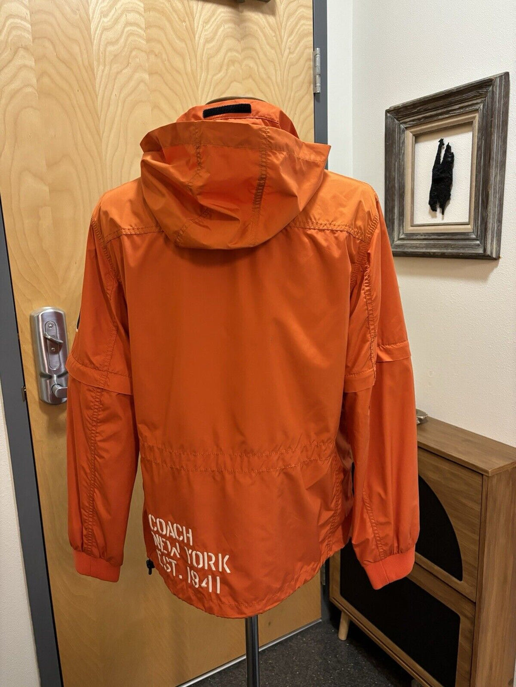 COACH Mens Fashion Windbreaker Orange 1431 Men's Removable Sleeves Size M ($598)