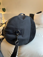 COACH Designer Duffle Gym Travel Bag Pebble Leather Navy Leather Sued (org $795)