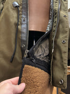 COACH Runway Shearling Lined Parka Jacket Coat Fur Hood Green/Olive (org $2650)