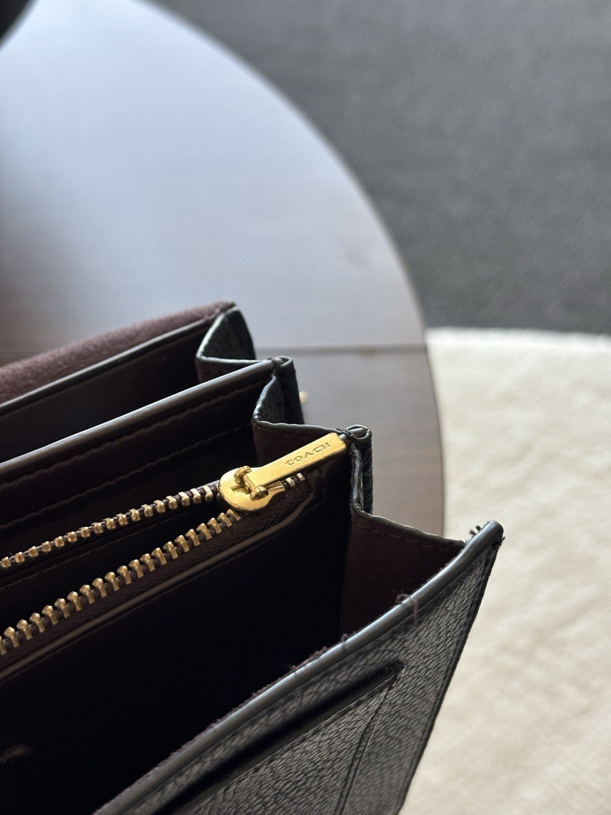 COACH Tabby Chain Clutch Pave Stones C Buckle Black Pebbled Leather (org $395)