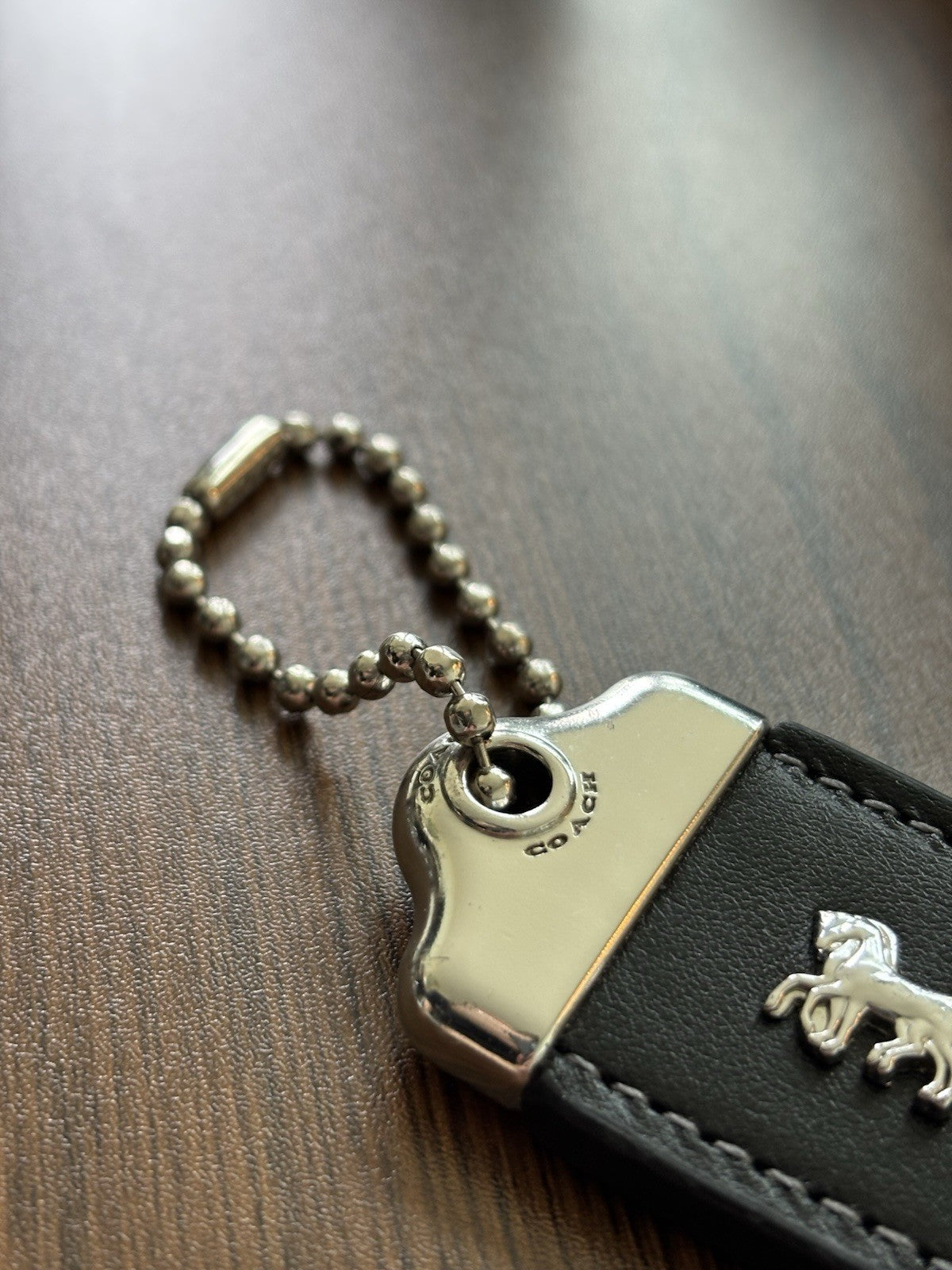 COACH 1941 Designer Hanging Tag Horse Carriage Bag Charm Fob Chain Black/Silver