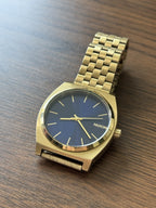 NIXON Time Teller Watch Blue Dial 37mm Gold Stainless Steel Mesh Band A045-1931