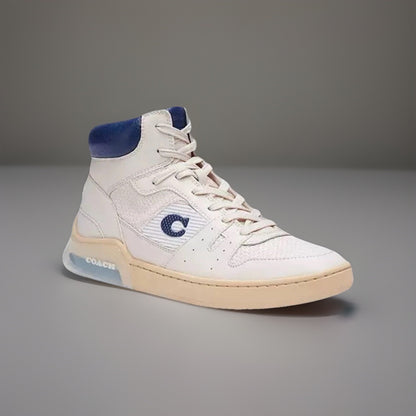 Coach Men Citysole Knit & Suede High Top Sneaker. Sz10.5 Color White/Chalk C7087