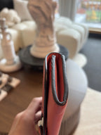 COACH Designer Soft Snap Leather Bag Wallet 14 Card Slot Pink Orange (org $225)