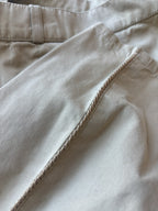 GENNY ITALY Tan Pleated 100% Cotton Luxury Trouser Pants US 8 / 44 IT (org $695)