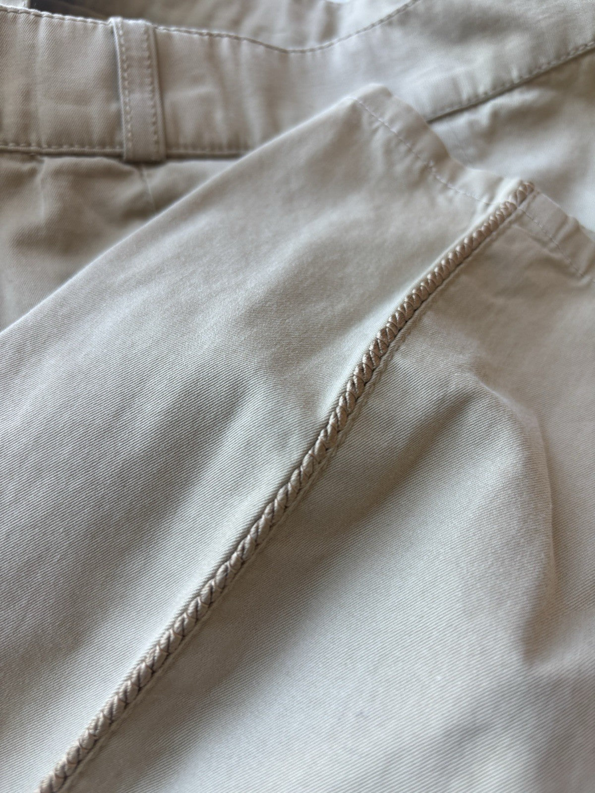 GENNY ITALY Tan Pleated 100% Cotton Luxury Trouser Pants US 8 / 44 IT (org $695)