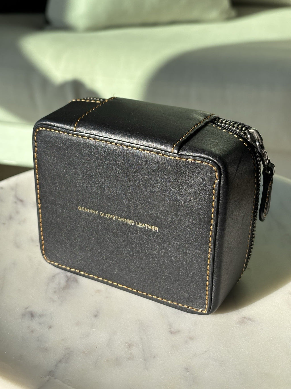 COACH Zipped Around Jewelry Leather Case Box Organizer Black (org $195)