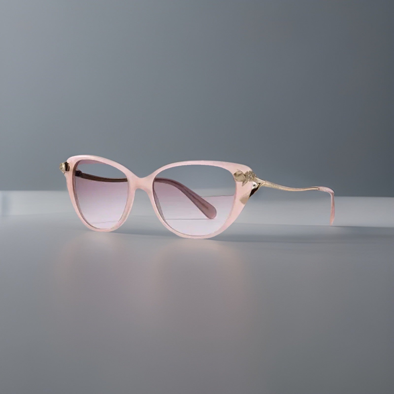 NEW Designer COACH Retail Light Pink Sunglasses Brass Flower Hardware (org $197)