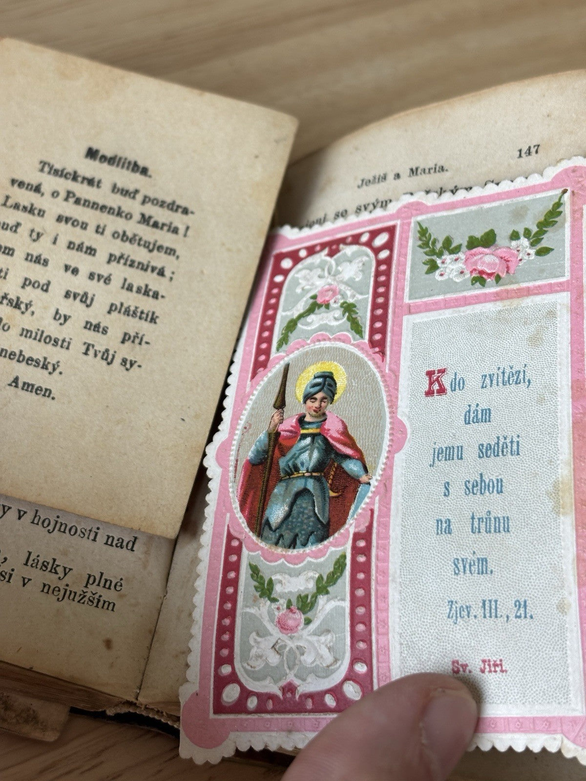Antique 1875 Czech Bohemian Catholic Prayer Book  Hardcover Leather Brass Clasp