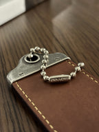 COACH 1941 Designer Hanging Tag Horse Carriage Bag Charm Fob Chain Brown/Silver