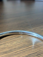 SWAROVSKI Crystal Polished Silver Tone Hinged Bangle Bracelet Signed (org $225)
