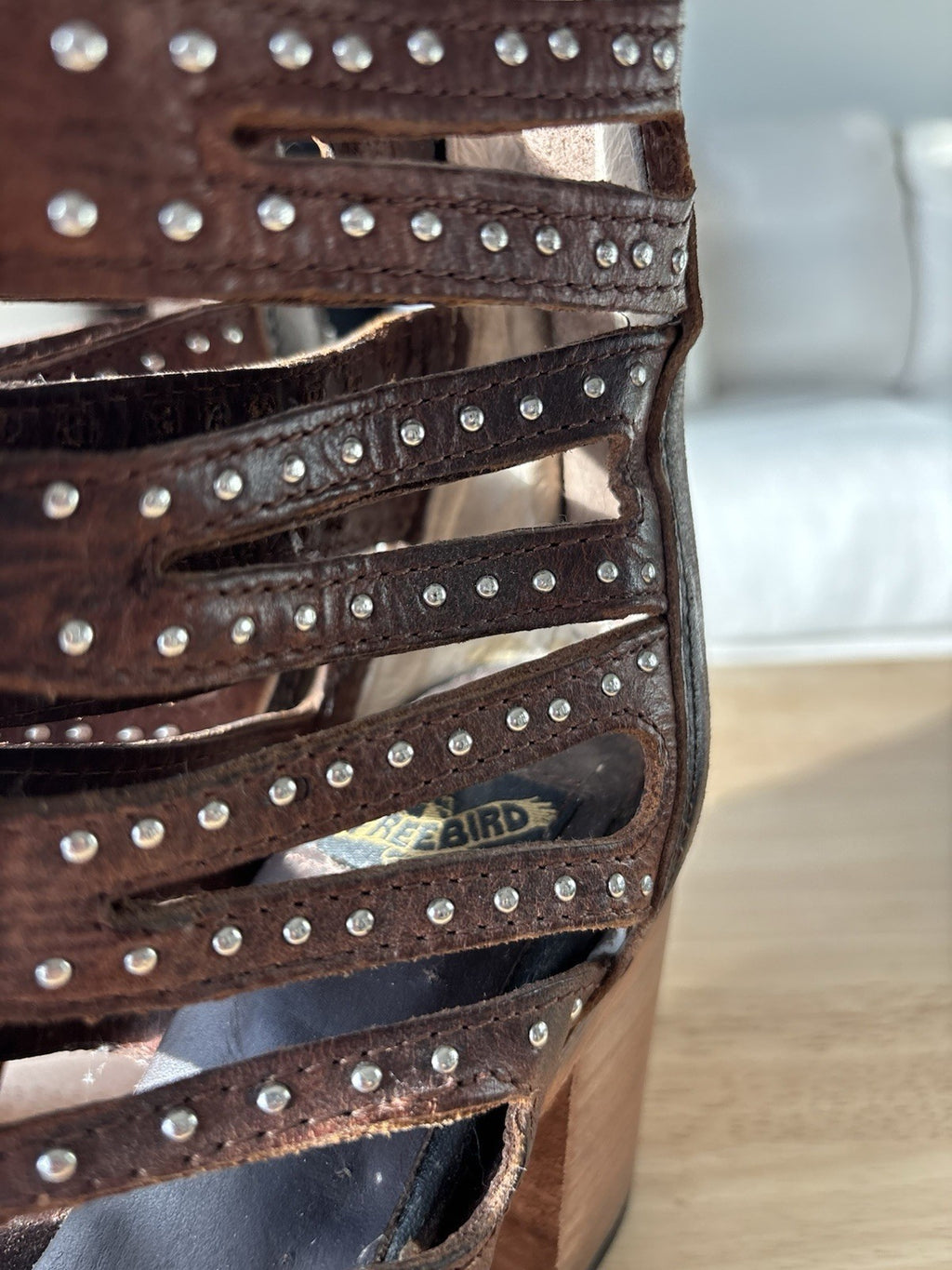 STEVEN BAKER Freebird Heals Boots Zip Belted Shoes Studs Rivets (org $350)