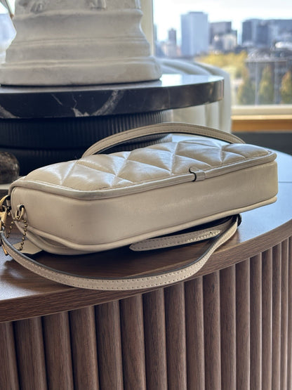 Designer COACH Quilted Pillow Hayden Chalk Lamb Leather Crossbody (org $325)