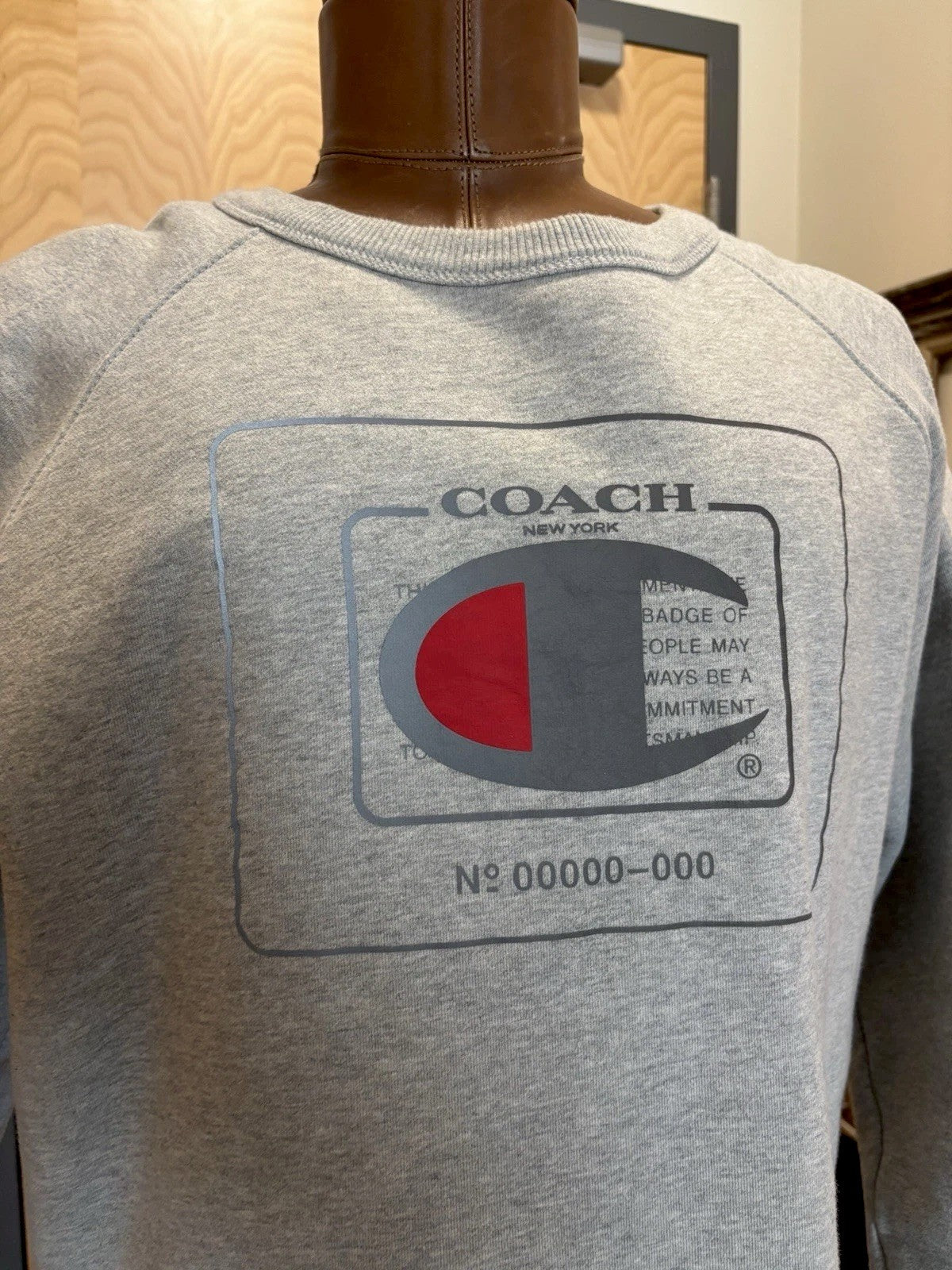 RARE Designer Coach x Champion Sweatshirt Crew Sold Out Collab Size M (org $395)