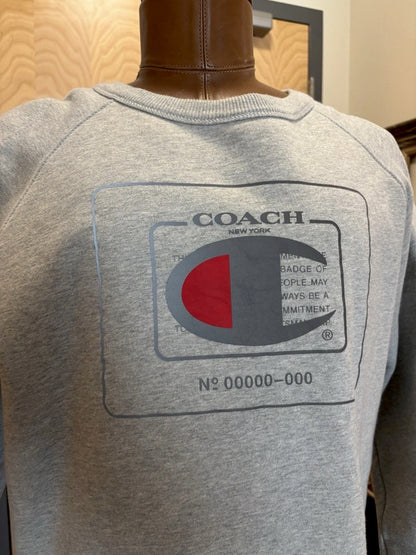 RARE Designer Coach x Champion Sweatshirt Crew Sold Out Collab Size M (org $395)