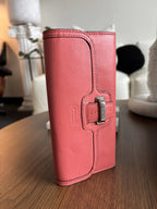 COACH Designer Soft Snap Leather Bag Wallet 14 Card Slot Pink Orange (org $225)
