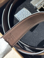COACH Reversible Cowhide Leather Belt Brown/Black Two Buckles Box Set (org $198)