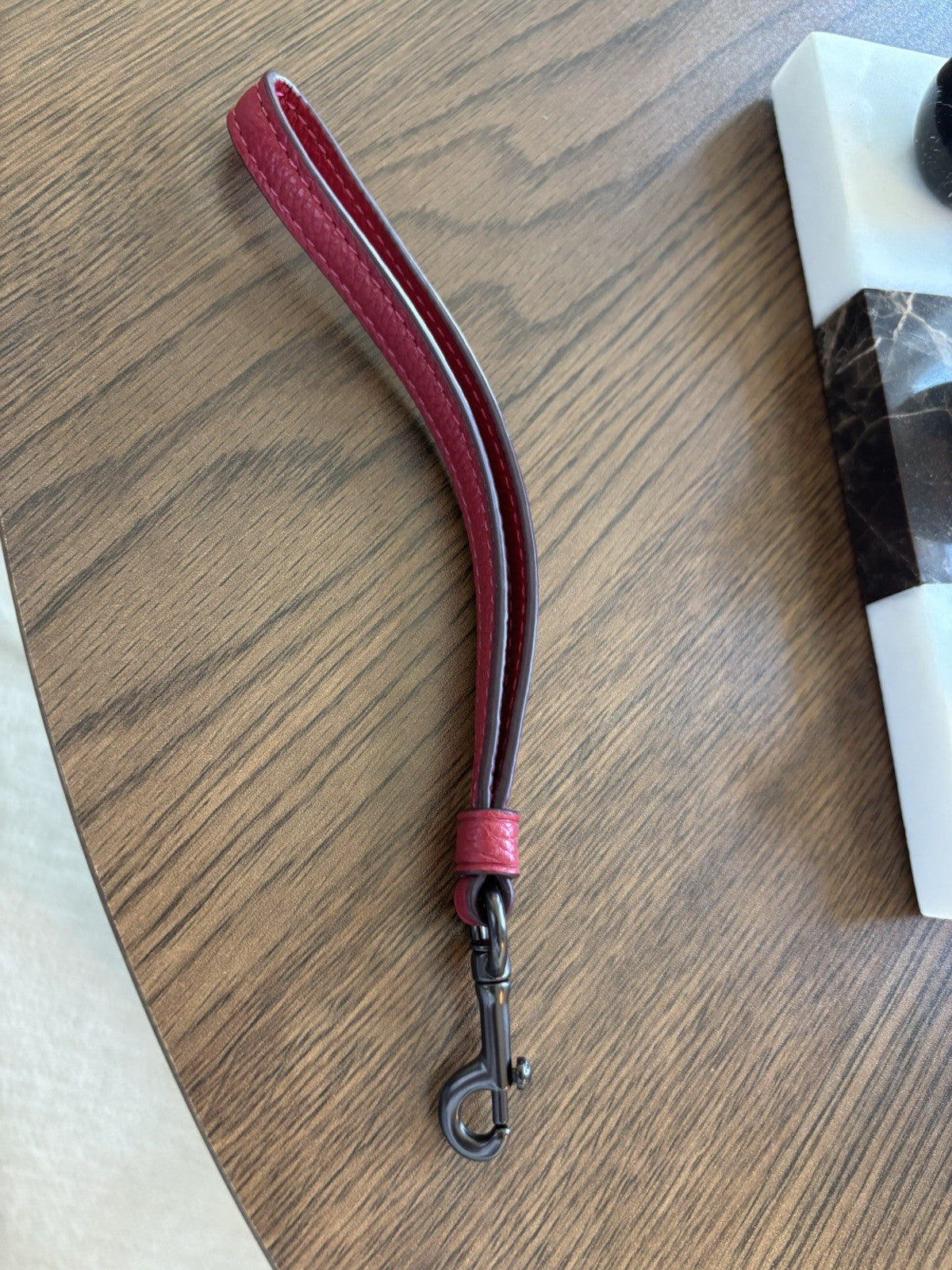COACH Designer Wristlet Strap Replacement Sport Red Leather Gunmetal Hardware