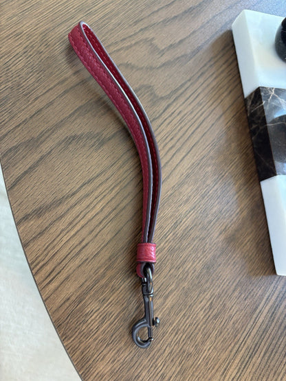 COACH Designer Wristlet Strap Replacement Sport Red Leather Gunmetal Hardware