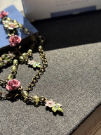 NWT Vintage AVON Fashion Flower Swag Necklace Rose Multi Chain 18in Original Box
