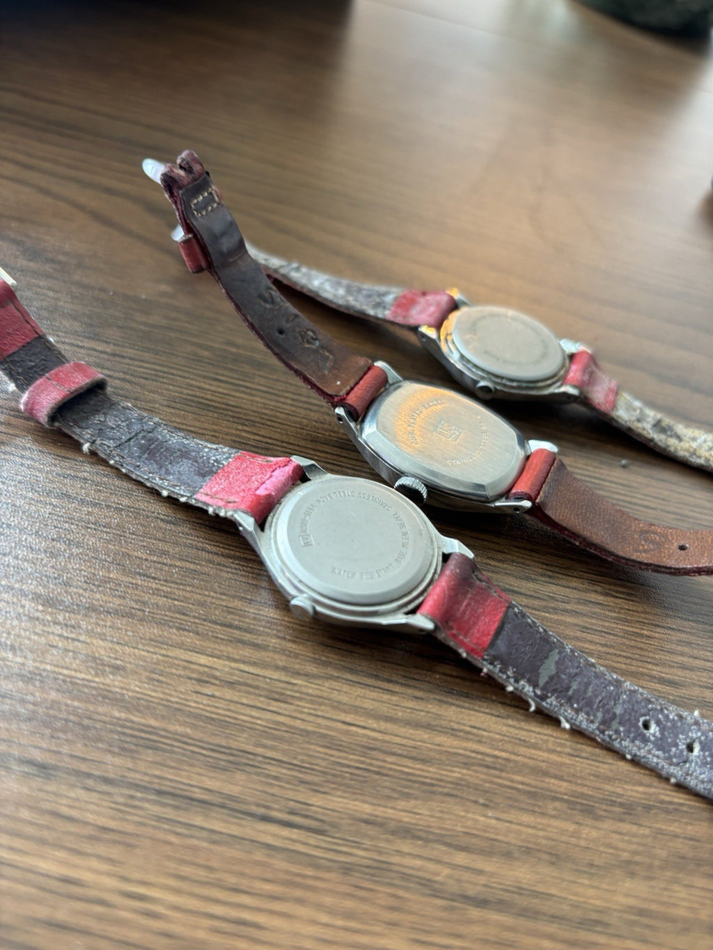 VINTAGE Disney Mickey Mouse Watch Lot (3) Ingersoll Mechanical Lorus Quartz Red
