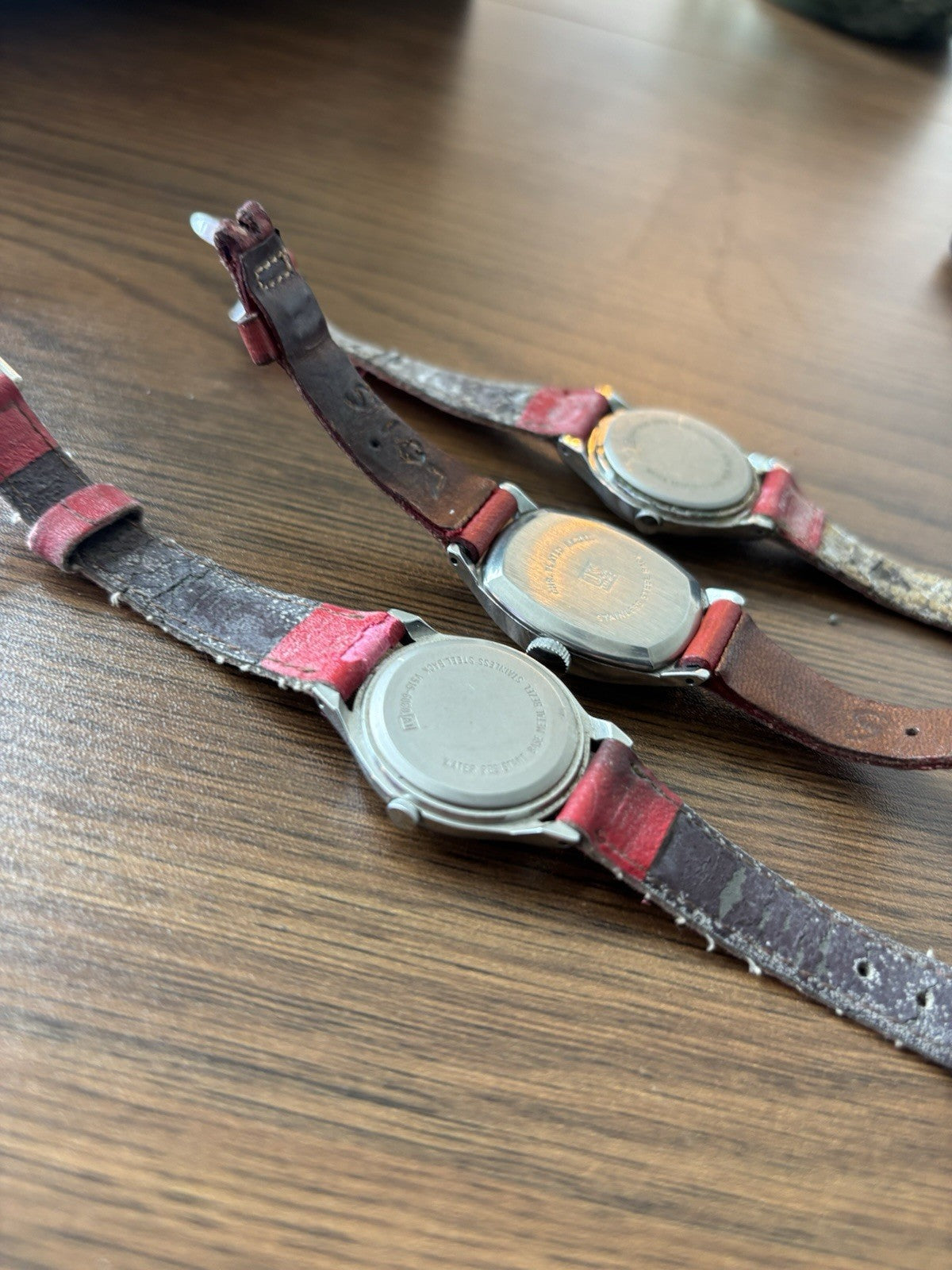 VINTAGE Disney Mickey Mouse Watch Lot (3) Ingersoll Mechanical Lorus Quartz Red