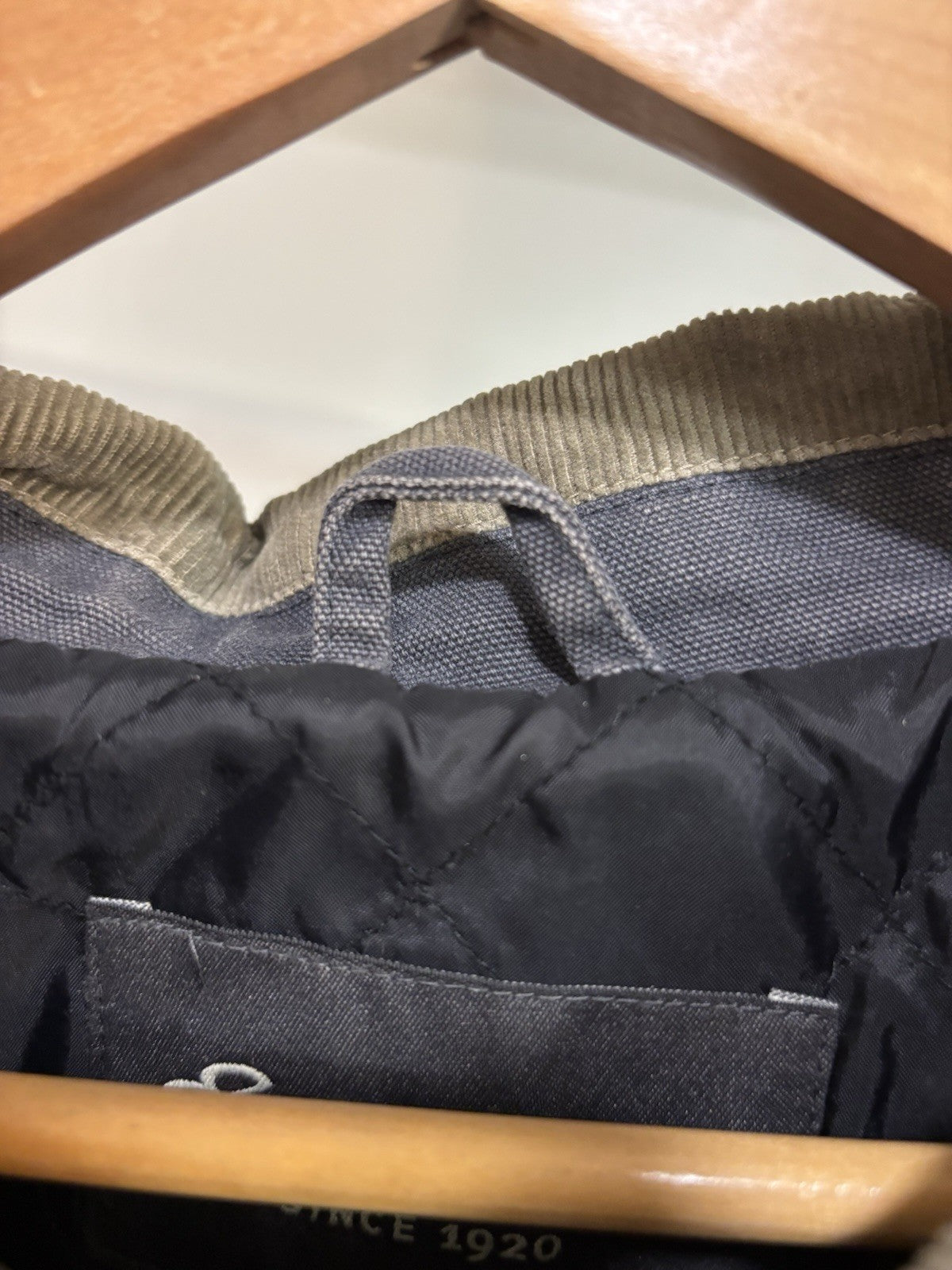 VINTAGE Eddie Bauer Barn Coat Blue Corduroy Collar Chore Jacket Workwear Fade