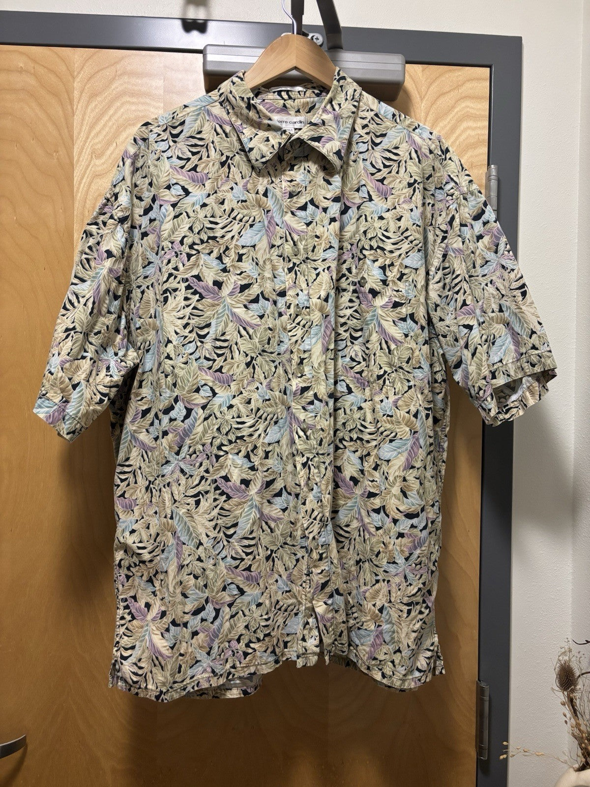 1976 Vintage Pierre Cardin Tropical Hawaiian Leaf Shirt Button Up Men’s Size 2X