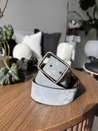 COACH Reversible Belt Reflective Signature Logo Leather 38mm Sz 30-32 (Org $250)