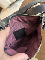 COACH Vintage Bucket Bag Handbag Black Leather Canvas Adjusting Strap (org $350)