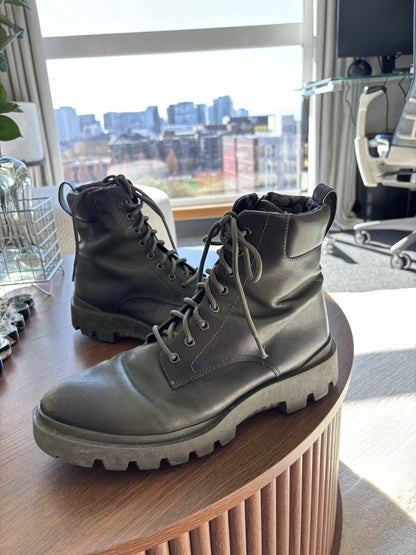 Rare COACH Citysole LaceUp Boot Leather Zip Army Green Men Size 10.5 (org $500)