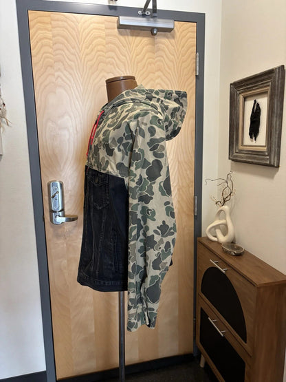 LEVI'S X JUSTIN TIMBERLAKE Rare Denim Coat Camo Hood Trucker Jacket (org $195)