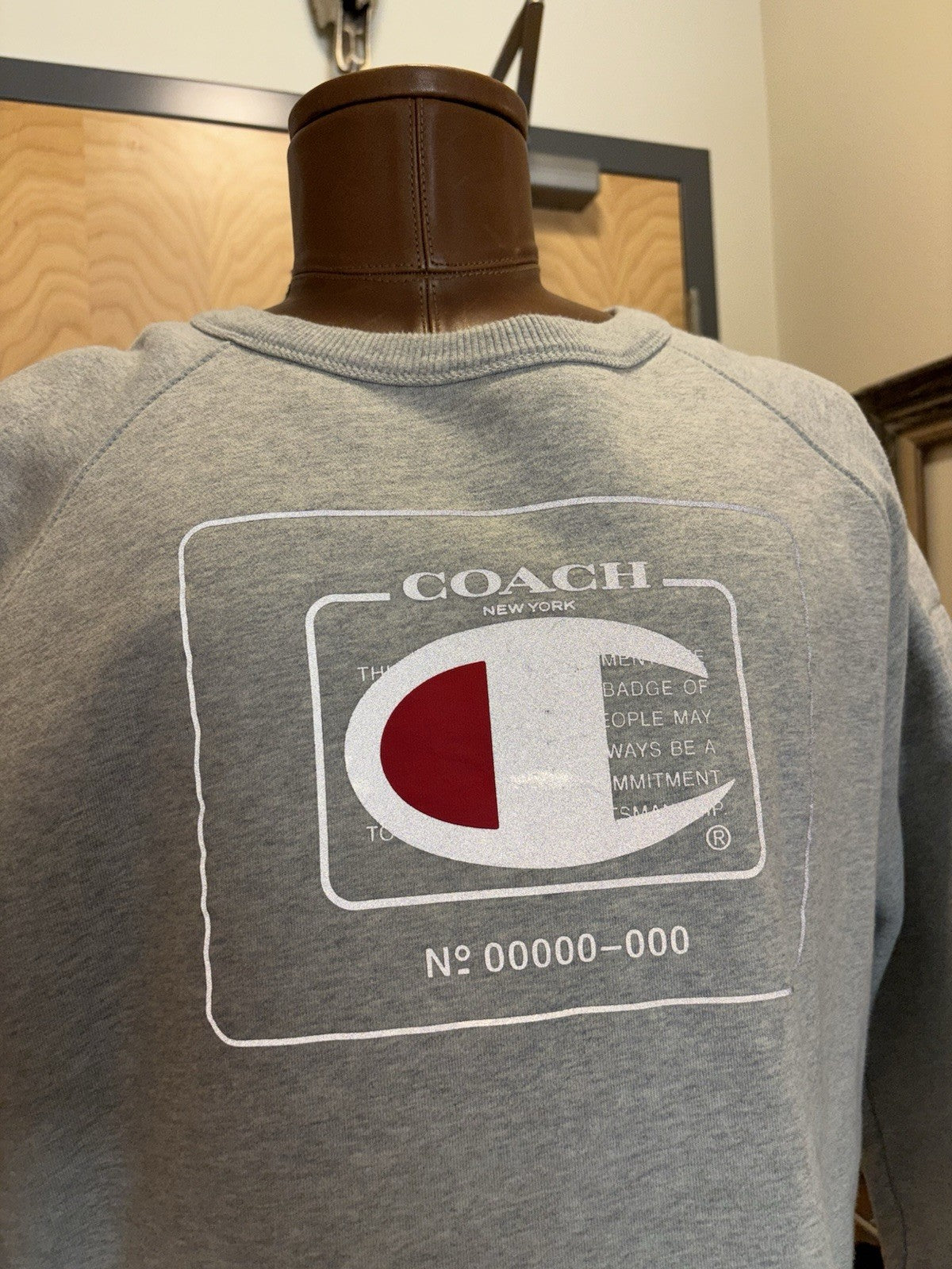 RARE Designer Coach x Champion Sweatshirt Crew Sold Out Collab Size M (org $395)