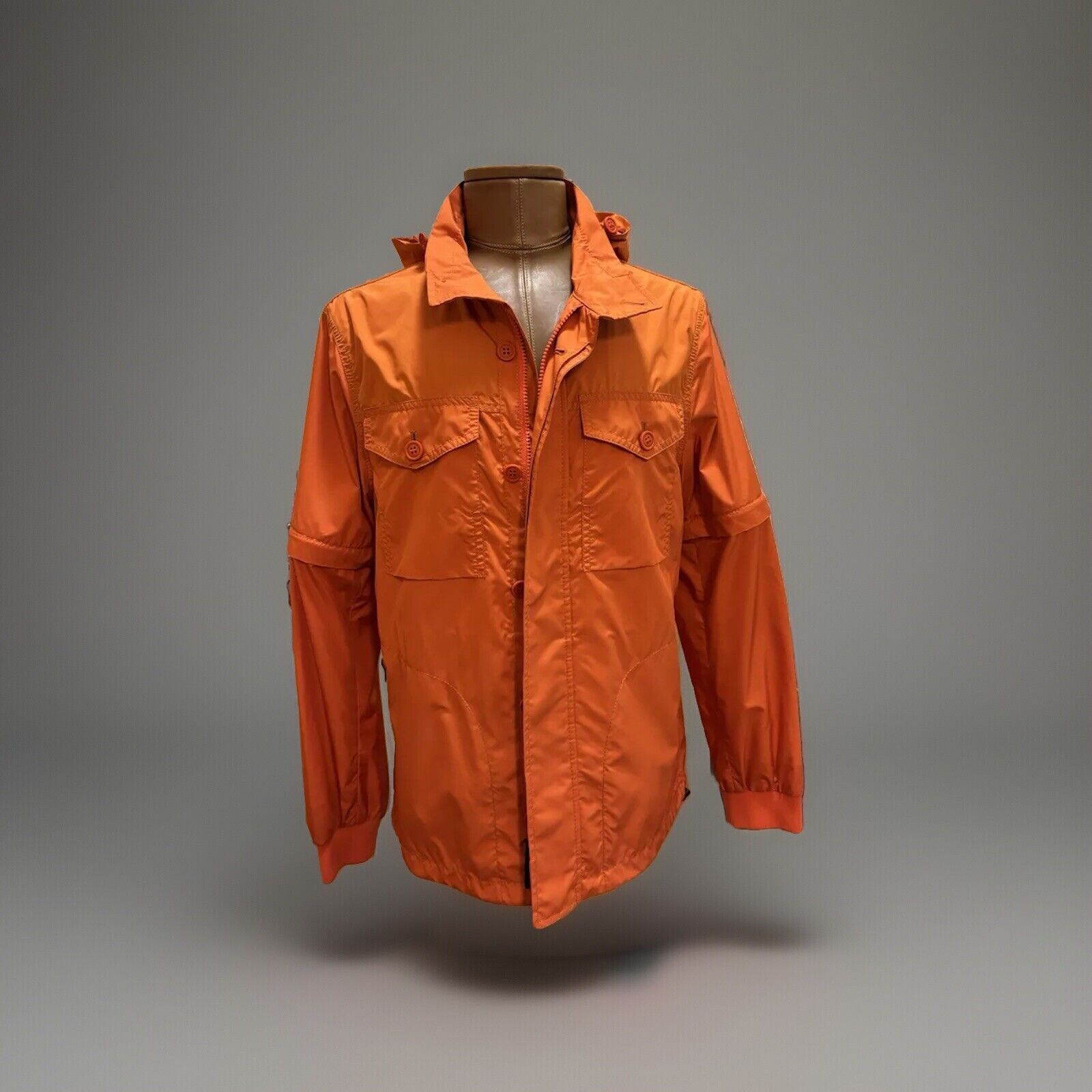 COACH Mens Fashion Windbreaker Orange 1431 Men's Removable Sleeves Size M ($598)