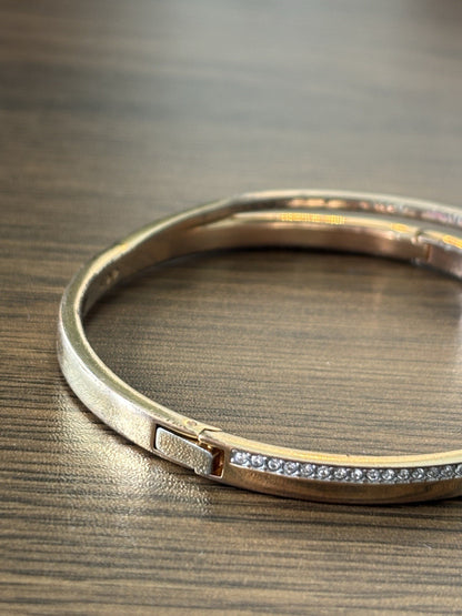 SWAROVSKI “Fresh” Bangle White Crystals Rose Gold Tone Plated Size S (org $150)