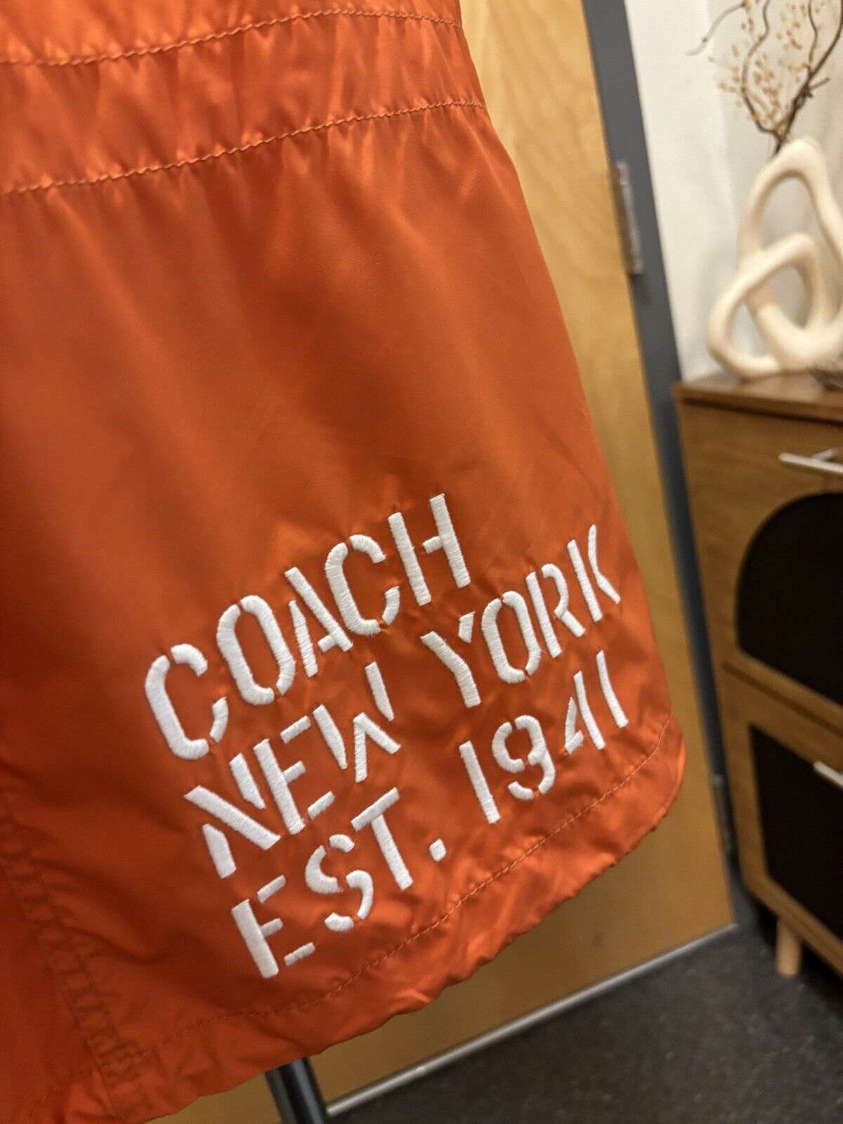COACH Mens Fashion Windbreaker Orange 1431 Men's Removable Sleeves Size M ($598)