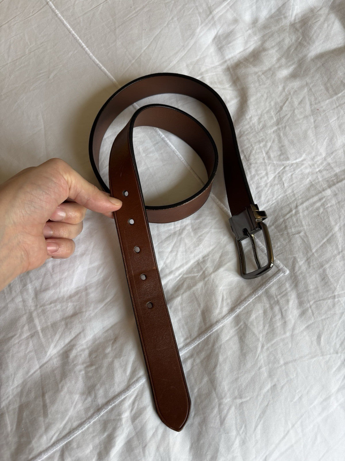 Designer COACH Belt Gun Metal Buckle Mahogany Brown Leather Cut 32 (org $175) ￼