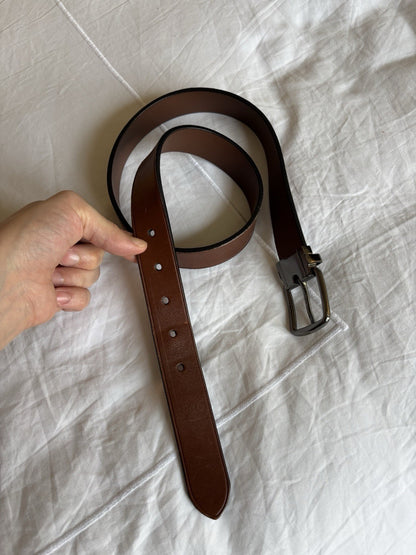 Designer COACH Belt Gun Metal Buckle Mahogany Brown Leather Cut 32 (org $175) ￼