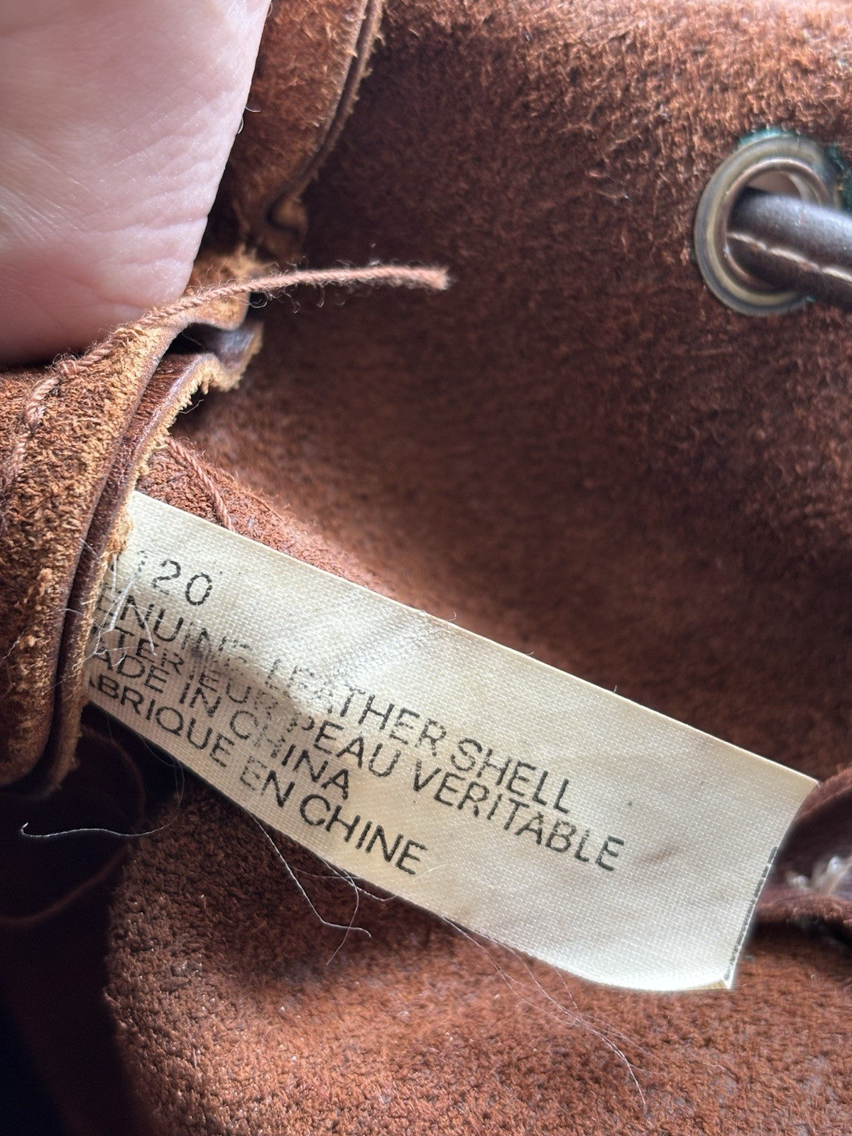 VINTAGE Classic Real Cow Hide Leather Backpack Daypack Brass Hardware Buckles