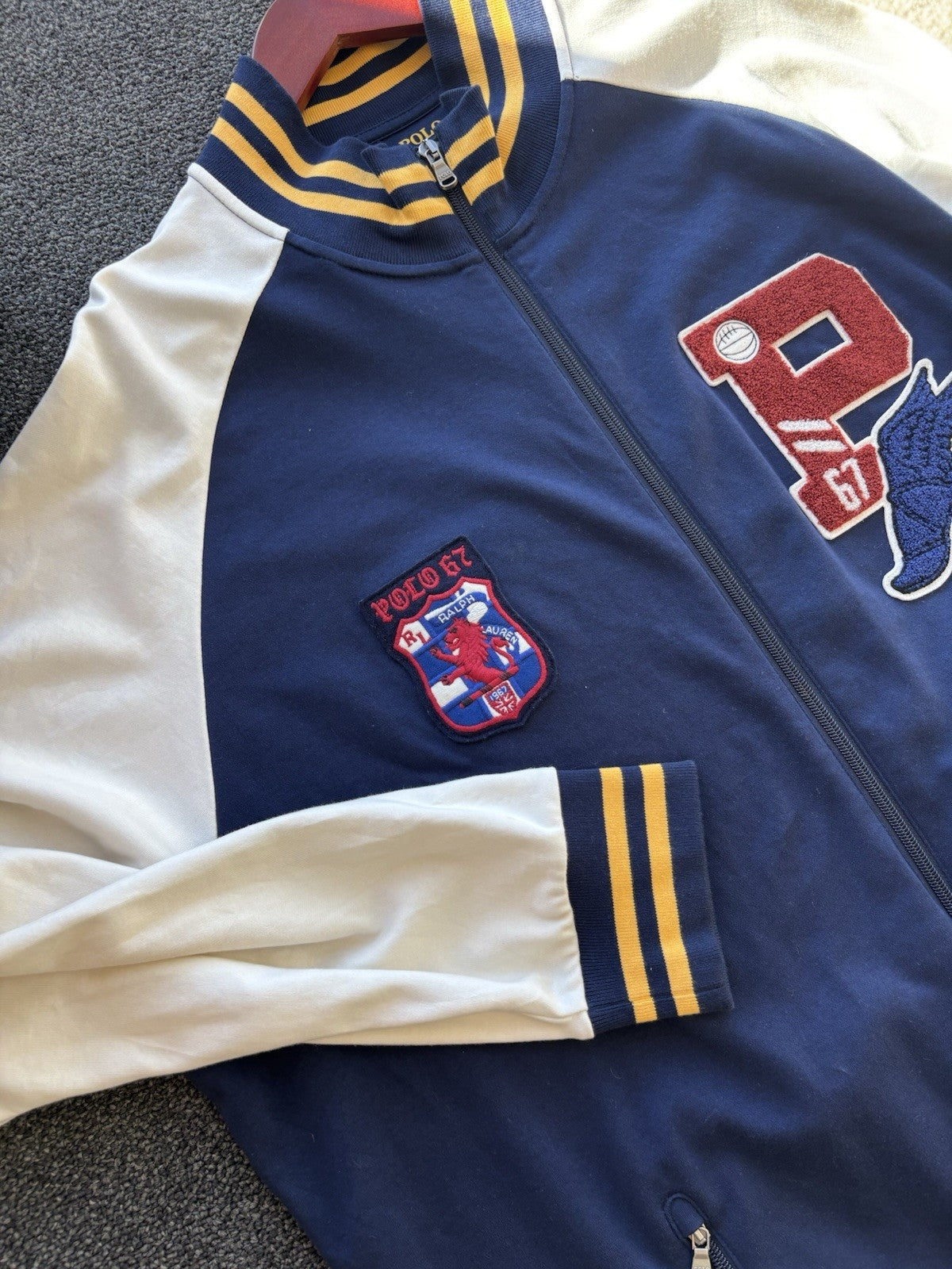 POLO X RALPH LAUREN 67 Varsity Track Jacket Navy White Men 2X L  Rare (org $260)